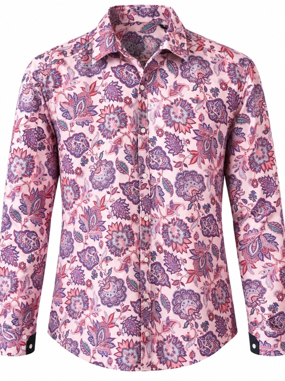 Rare Rabbit Paisley Floral Button Down Shirt Boho Festival Pink Cotton XL Unisex